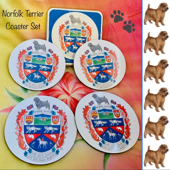Vintage Norfolk Terrier Coaster Set - Picture 3 of 6